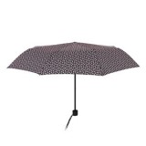 Umbrelă de ploaie pliabilă, neagră cu inimi roz, 23 cm, CMCLASS
