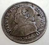 J.324 VATICAN PAPA PIUS IX 10 SOLDI 1868 R ARGINT