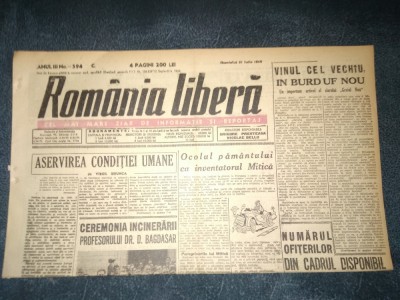 ZIAR ROMANIA LIBERA 21 IULIE 1946 foto