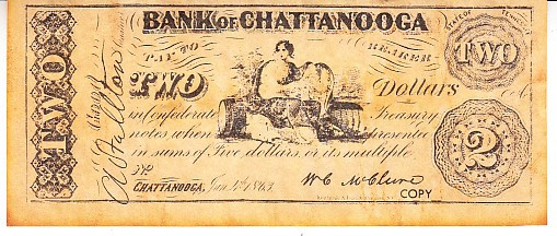 M1 R - Bancnota America - Chatanooga - 2 dolari - 1863