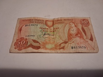 Cipru - 50 sent 1987 - 1989 foto