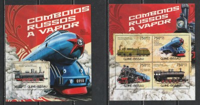 Guinea Bissau 2012 - Trenuri din Rusia S/S 2v MNH foto