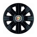 Set 4 Capace Roti, potrivite jantelor de R14, pentru Alfa Romeo, model Cosmos Negru