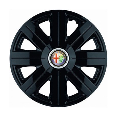 Set 4 Capace Roti, potrivite jantelor de R14, pentru Alfa Romeo, model Cosmos Negru foto