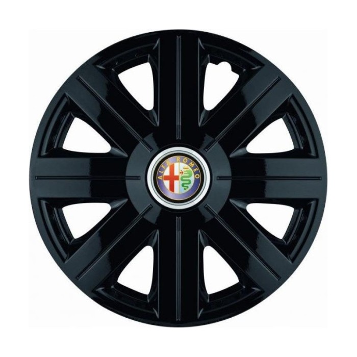 Set 4 Capace Roti, potrivite jantelor de R14, pentru Alfa Romeo, model Cosmos Negru