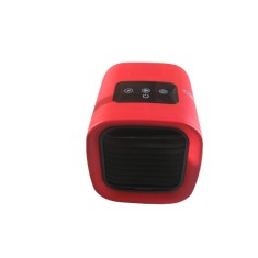 Mini ventilator Clever,16.5 x 17.2 x 17.5 cm, lumina LED, rosu foto
