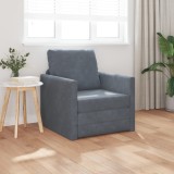 VidaXL Canapea de podea convertibilă gri single 74x77x81 cm catifea