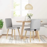 VidaXL Scaune de sufragerie 2 buc țesătură gri nor 4101183