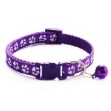 Zgarda ajustabila cu clopotel pentru caini si pisici, 18-32cm/1cm, Mov, Ropet
