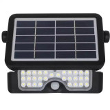 Proiector solar LED 5W lumina rece senzor de miscare negru