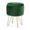 Taburet, rotund, cu spatiu depozitare, catifea, verde, max 90 kg, 35x35x45 cm, Lilli