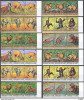 172-Guineea 1977-Animale din Africa-12 streifuri a cate 3 timbre nestampilate, Nestampilat