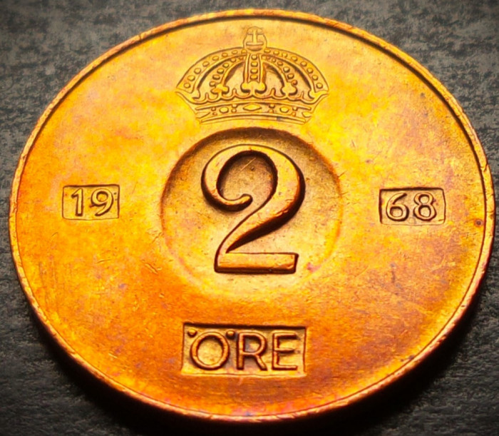 Moneda 2 ORE - SUEDIA, anul 1968 * cod 4029 A = excelenta