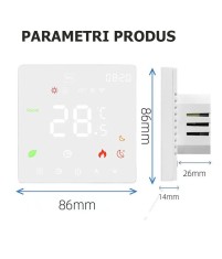 Termostat inteligent perete WiFi pentru Pardoseala