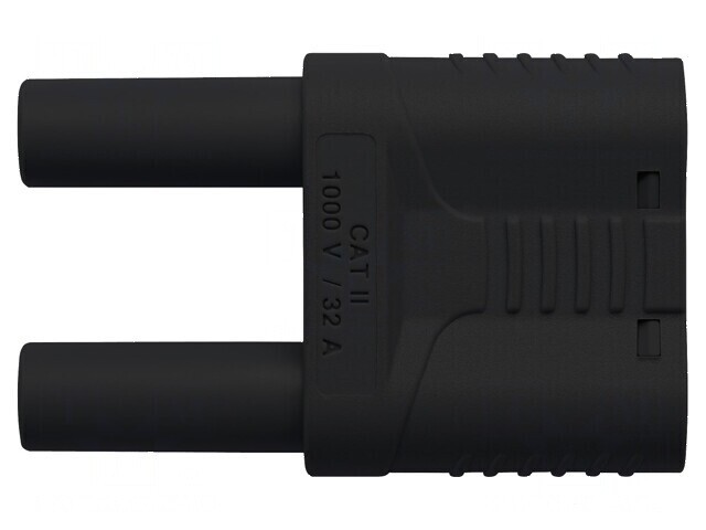 Conector banană 4mm 32A 1kVAC negru