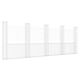 Cumpara ieftin Cos de gabion in forma de U cu 5 stalpi, 500x20x200 cm, fier