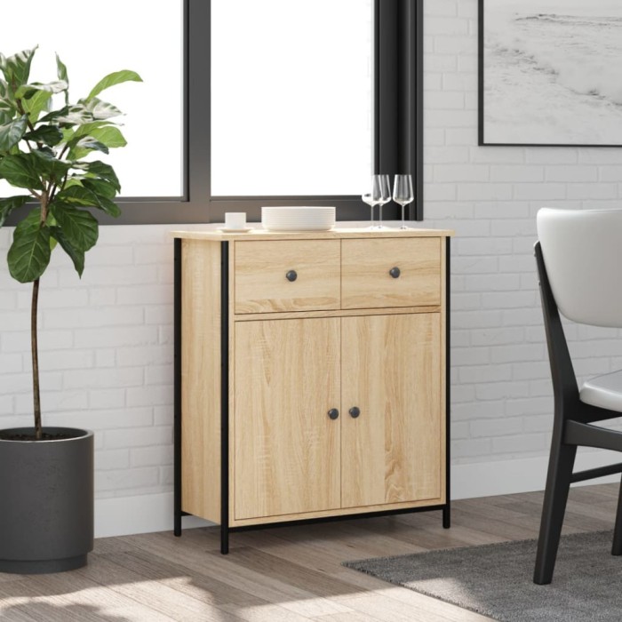 Gossi servanta, stejar sonoma, 70x30x80 cm, lemn prelucrat