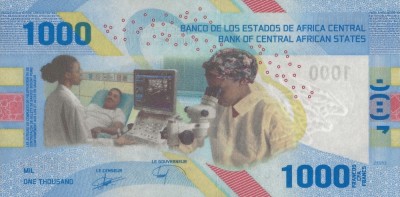 Bancnota Statele Africii Centrale 1.000 Franci 2020 (2022) - PNew UNC foto