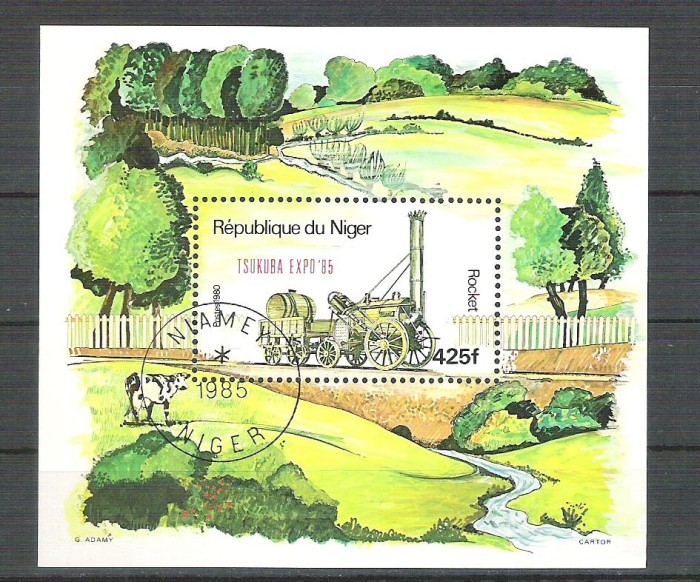 Niger 1985 Tsukuba Expo, UPU, perf. sheet, used R.008