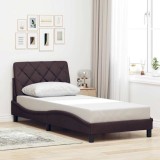 Cumpara ieftin Cadru de pat fără saltea, maro &icirc;nchis, 80x200 cm, textil