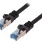 Patch cord S/FTP 6a Cu LSZH negru 0.5m 26AWG