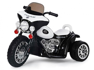 Motocicleta electrica pentru copii, POLICE JT568 35W STANDARD, Alb Negru foto