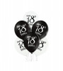 Set 6 baloane latex aniversare 18 ani alb negru 30 cm