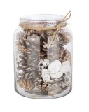 Cumpara ieftin Borcan decorativ cu conuri brad 12.3x12.3x16 cm