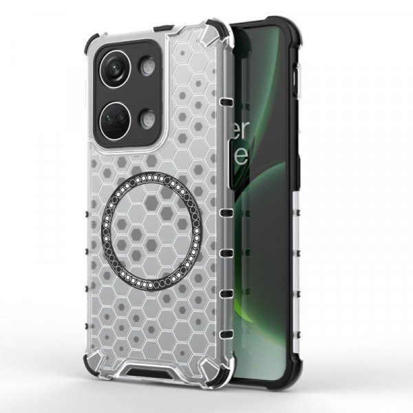 Husa MagSafe pentru OnePlus Nord 3, Techsuit, HoneyComb Shield, Alba