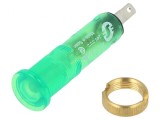 Lampă de control LED verde 24VDC &Oslash;8mm IP40 plastic