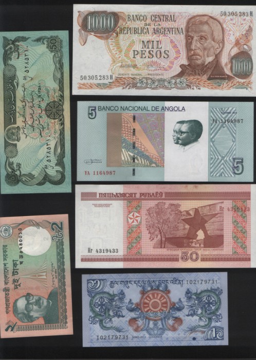Set 51 bancnote din 51 tari majoritatea unc