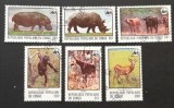 REPUBLiCA DEMOCRATA CONGO-FAUNA- serie wwf 6V.obliterata,CTO --RDC 166