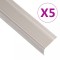 Profile trepte &icirc;n formă de L, 5 buc. șampanie 100 cm aluminiu