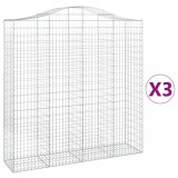 Cumpara ieftin Cosuri gabion arcuite, 3 buc 200x50x200/220 cm, fier galvanizat