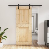 VidaXL Ușă glisantă cu set de feronerie 85x210 cm, lemn masiv de pin