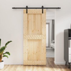 Ușă glisantă cu set de feronerie 85x210 cm, lemn masiv de pin foto