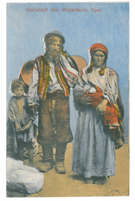 2523 - ETHNIC, Gypsy, Tigani, Romania - old postcard - unused foto