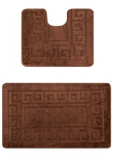 Set 2 Covorase Baie Antiderapant Ethnic 2518 - 50x80, 40x50, Maro foto
