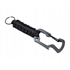 Breloc tip carabina, multifunctional, 15 cm, aliaj de zinc, negru