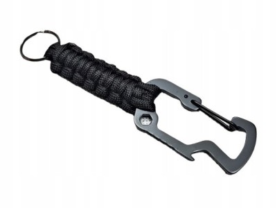 Breloc tip carabina, multifunctional, 15 cm, aliaj de zinc, negru foto