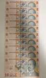 Bancnote 10 lei 2018 UNC serie consecutiva