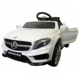 Masinuta electrica cu telecomanda, roti EVA si scaun piele Mercedes GLA45 alb, R-Sport