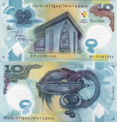 PAPUA NEW GUINEA 10 kina 2015 COMEMORATIVA polymer UNC!!! foto