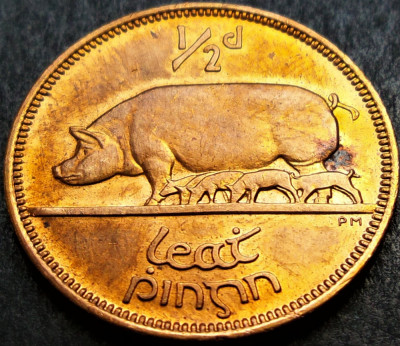 Moneda 1/2 PENNY - IRLANDA, anul 1966 *cod 1409 B = UNC LUCIU DE BATERE foto