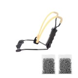 Cumpara ieftin Set prastie metalica profesionala cu suport de incheietură si 200 bile 6 mm, metal, maner antiderapant, 18 cm