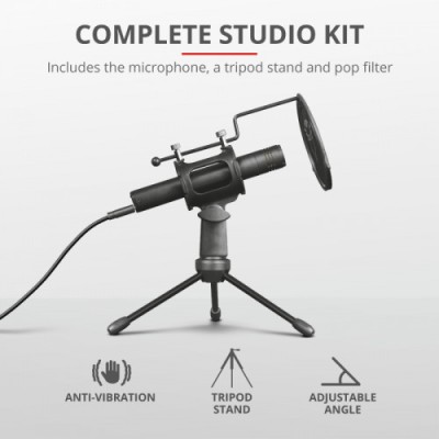 MICROFON Trust GXT 241 Velica USB Streaming Microphone &amp;quot;24182&amp;quot; (timbru verde 0.03 lei) foto