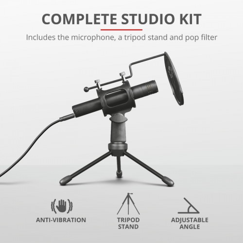 MICROFON Trust GXT 241 Velica USB Streaming Microphone &quot;24182&quot; (timbru verde 0.03 lei)