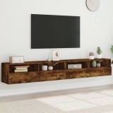 vidaXL Dulapuri TV de perete 2 buc. stejar fumuriu 100x30x30 cm lemn