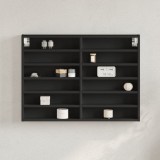 VidaXL Dulap cu vitrină, negru, 80x8,5x58 cm, lemn prelucrat
