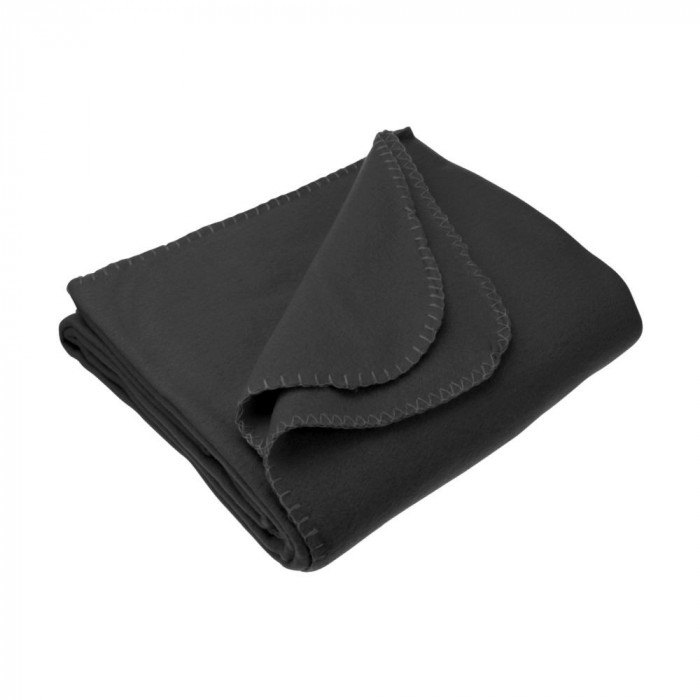 Patura plusata culoare negru 170x130cm